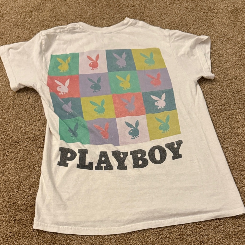 PLAYBOY womens Colorful Graphic Tee - White